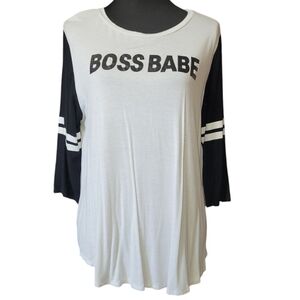 Hippie Chic USA raglan baseball style graphic tunic tee Size 1X